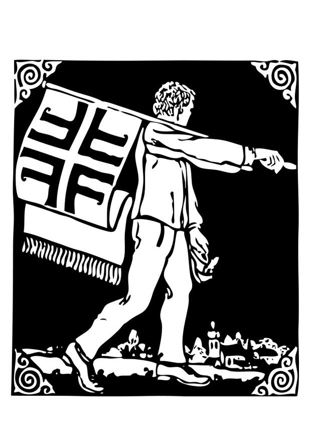 Coloring page flag bearer