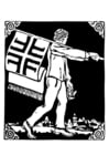 Coloring pages flag bearer