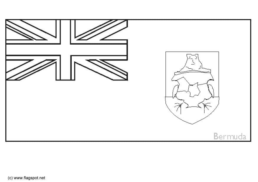 Coloring page flag Bermuda