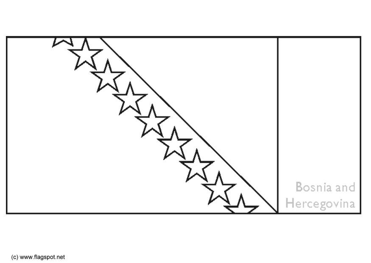 Coloring page flag Bosnia- Herzegovinia