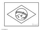 Coloring page flag Brazil
