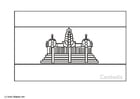 Coloring page flag Cambodia