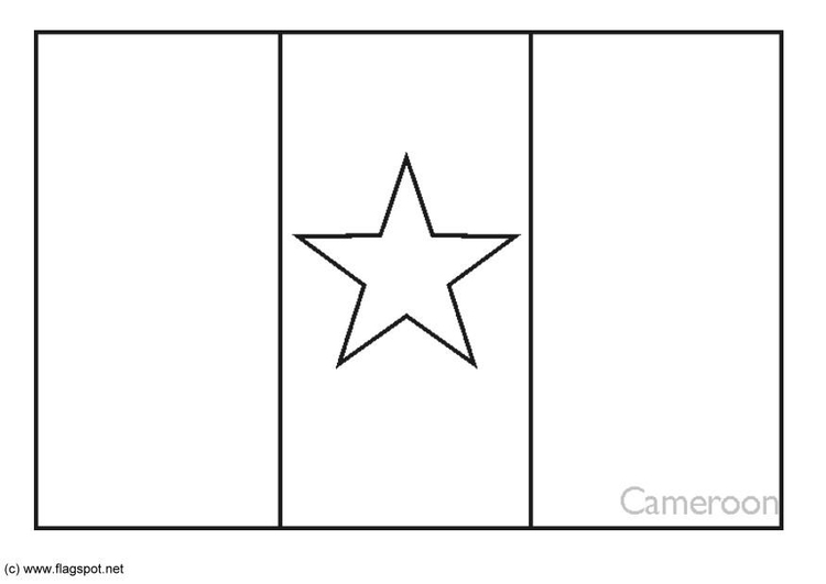 Coloring page flag Cameroon