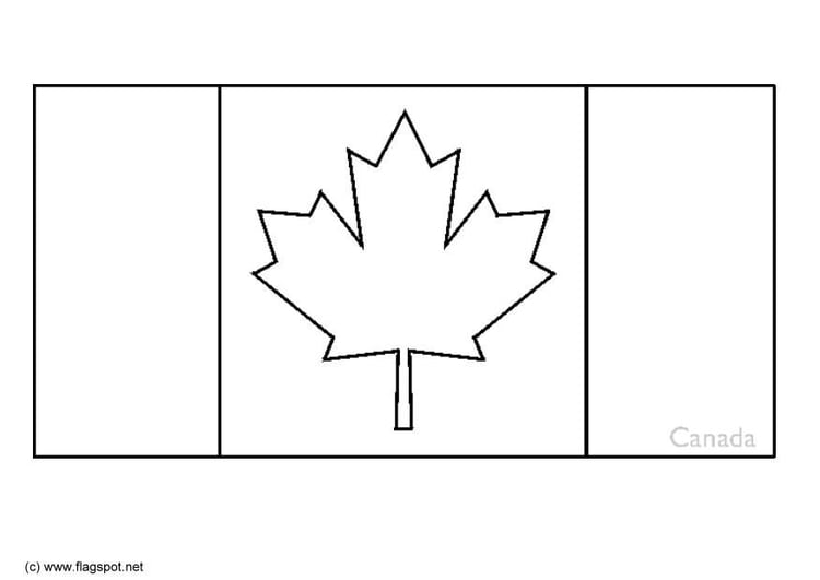 Coloring page flag Canada