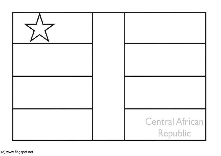 Coloring page flag Central African Republican