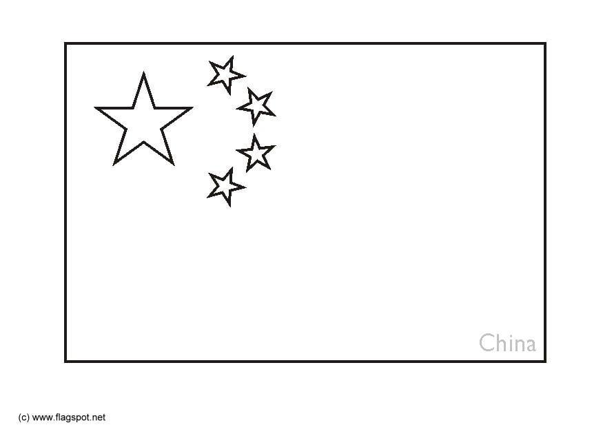 Coloring page flag China