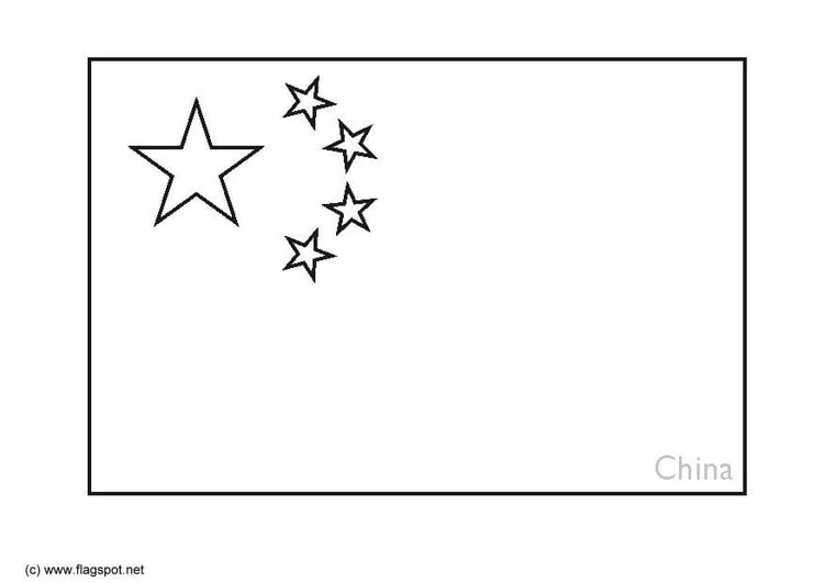 Coloring Page flag China.