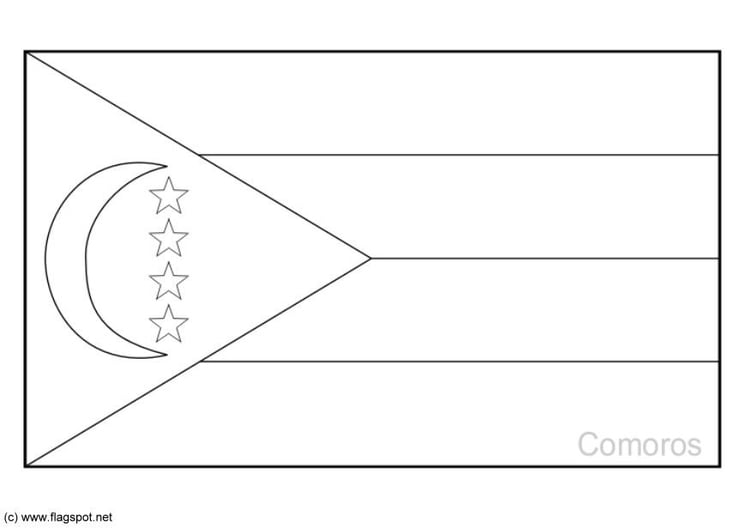 Coloring page flag Comoros