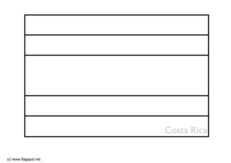 Coloring page flag Costa Rica