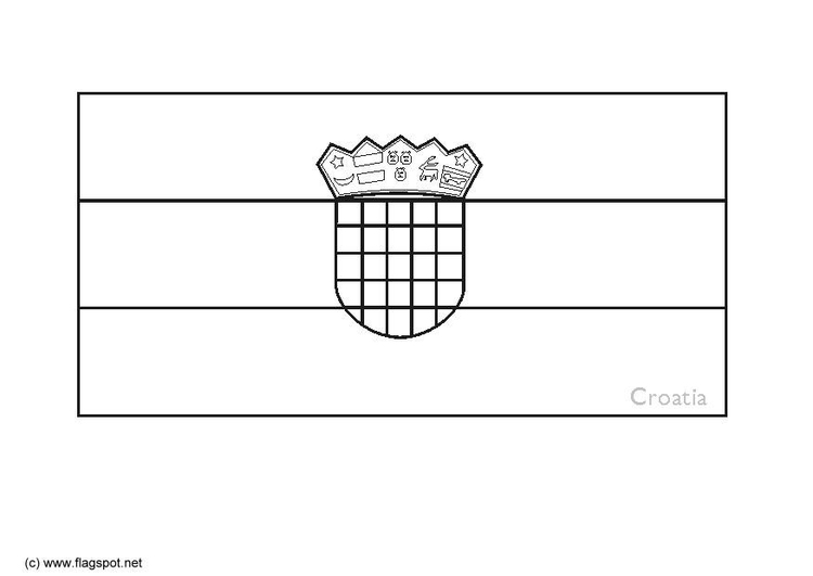 Coloring page flag Croatia