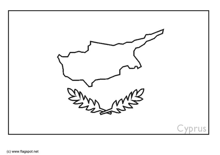 Coloring page flag Cyprus