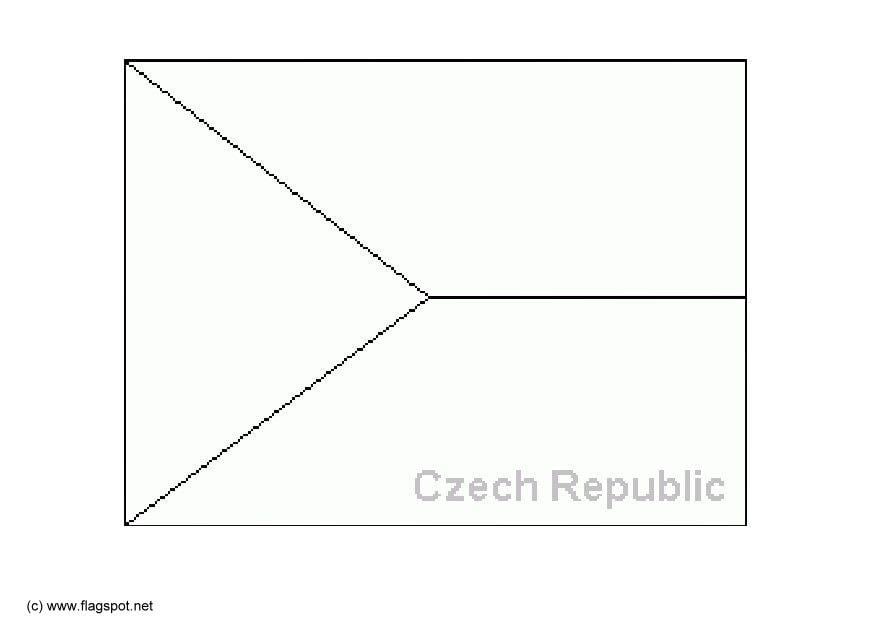 Coloring page flag Czech Republic