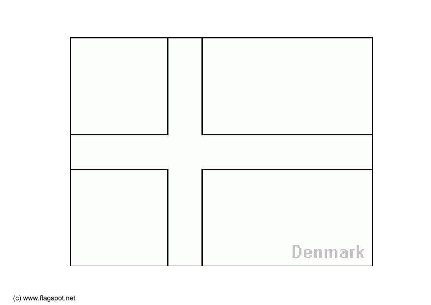 Coloring page flag Denmark