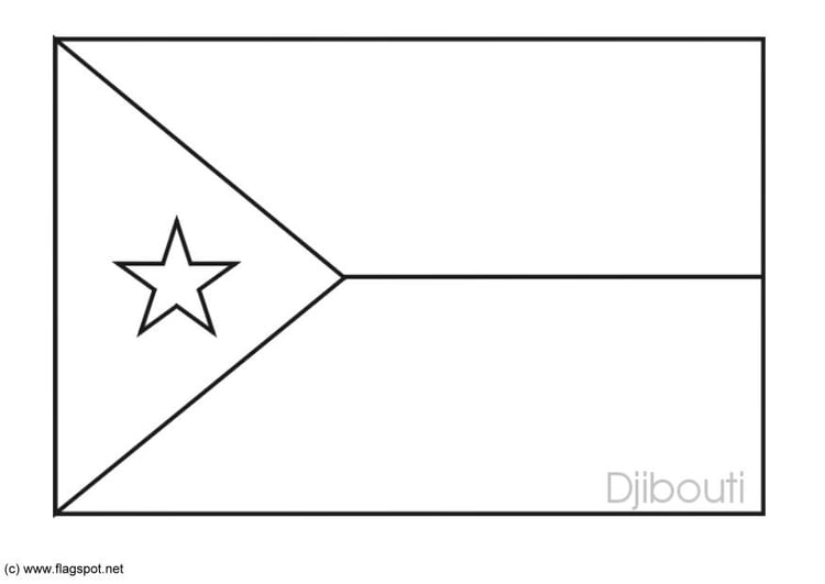 Coloring page flag Djibouti