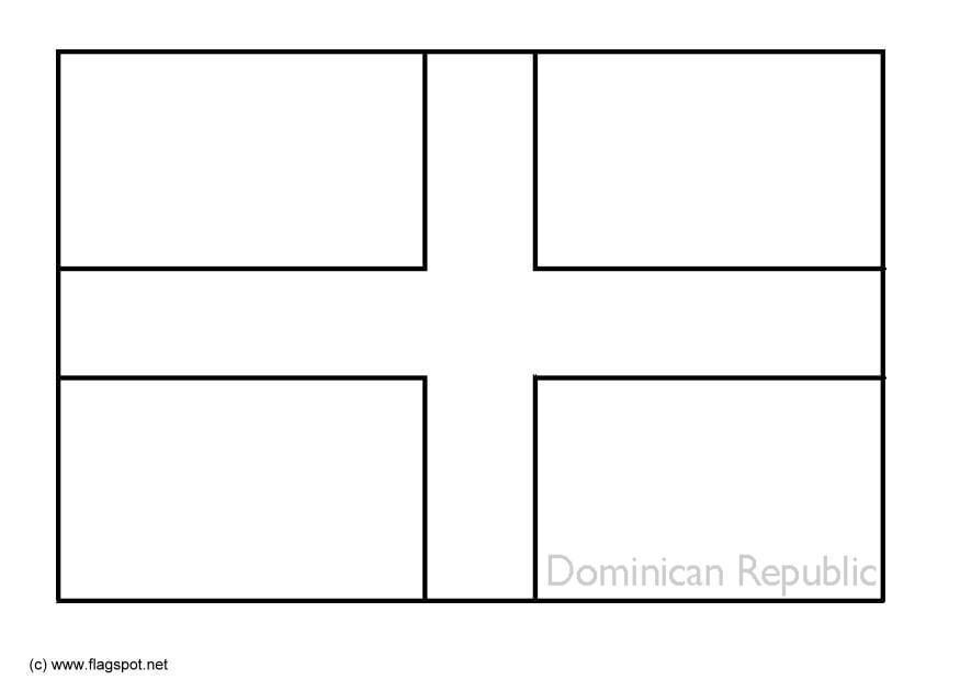 Coloring page flag Dominican Republic