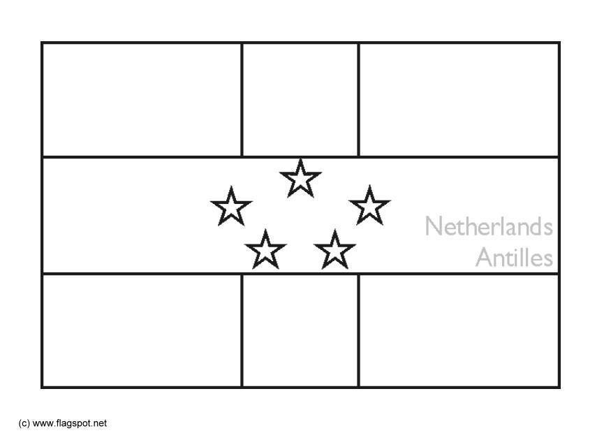 Coloring page flag Dutch Antilles