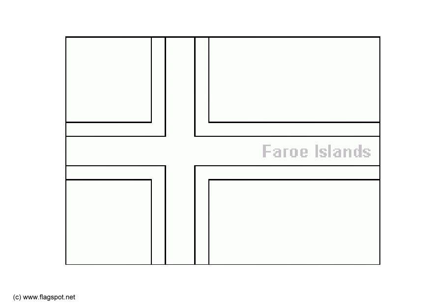 Coloring page flag Faroe Islands