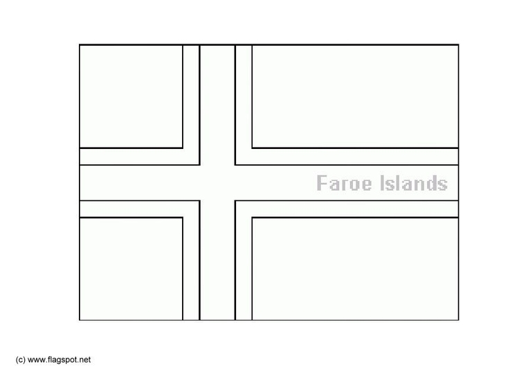 Coloring page flag Faroe Islands