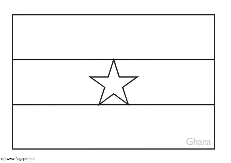 Coloring page flag Ghana