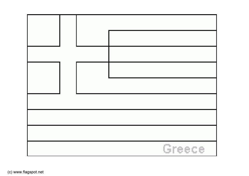 Coloring page flag Greece