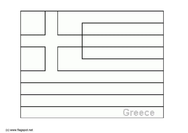 Coloring page flag Greece