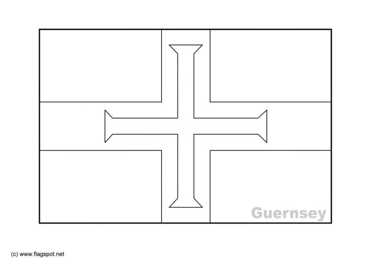 Coloring page flag Guernsey
