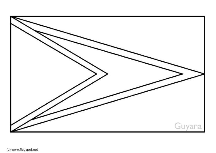 Coloring page flag Guyana