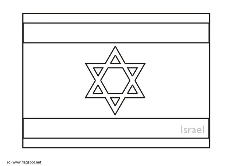 Coloring page flag Israel