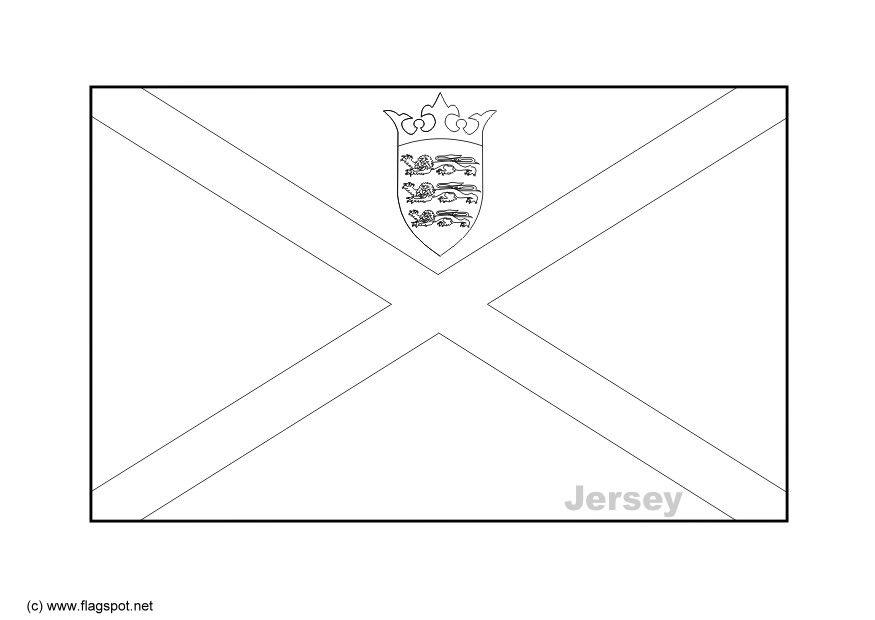 Coloring page flag Jersey