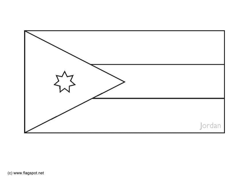 Coloring page flag Jordan