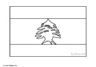 Coloring page flag Lebanon