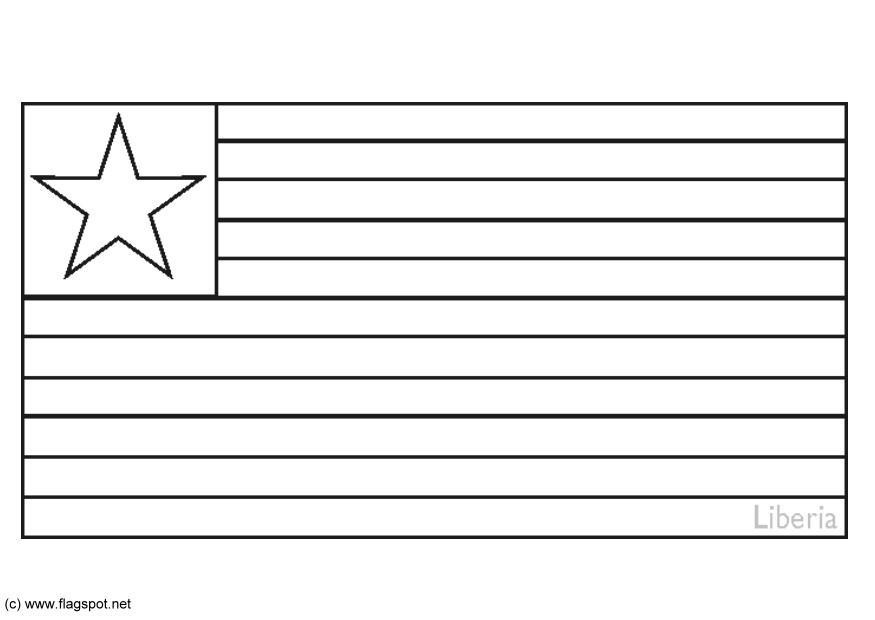 Coloring page flag Liberia