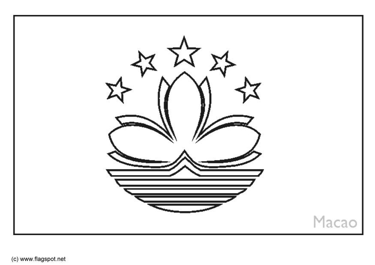 Coloring page flag Macao