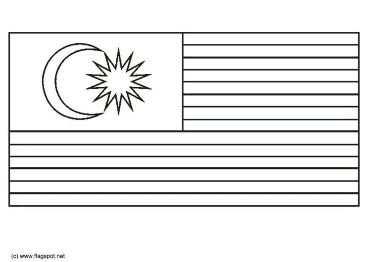 Coloring page flag Malaysia