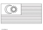 Coloring page flag Malaysia