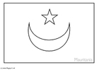 Coloring pages flag Mauritania