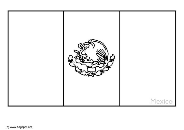 Coloring page flag Mexico