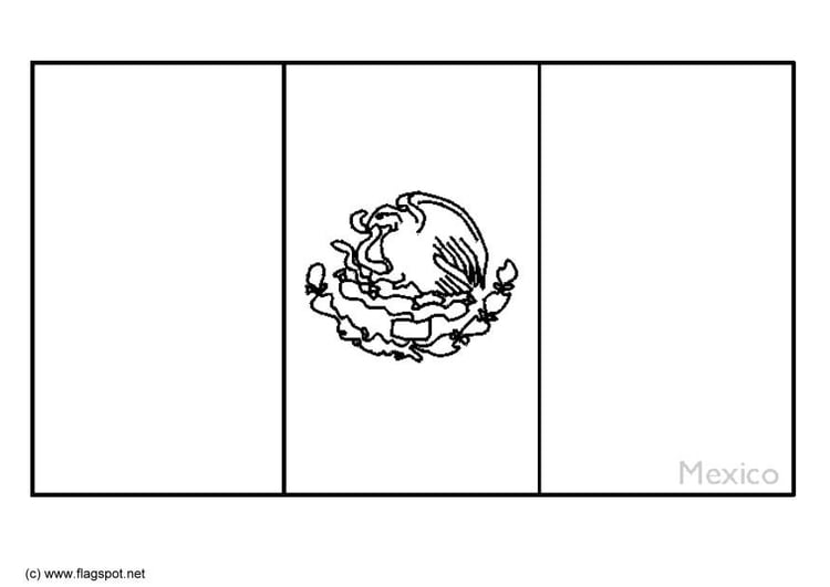 Coloring page flag Mexico