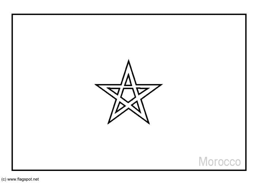 Coloring page flag Morocco
