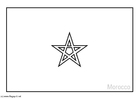 Coloring pages flag Morocco