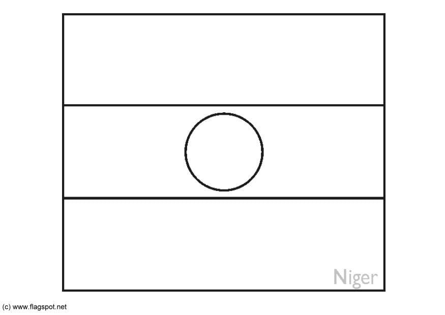 Coloring page flag Niger