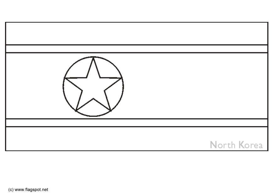Coloring page flag North Korea