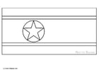 Coloring pages flag North Korea
