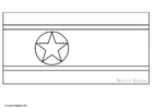 Coloring pages flag North Korea