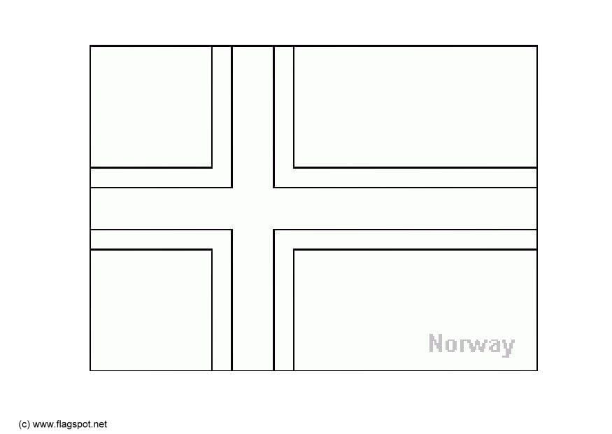 Coloring page flag Norway