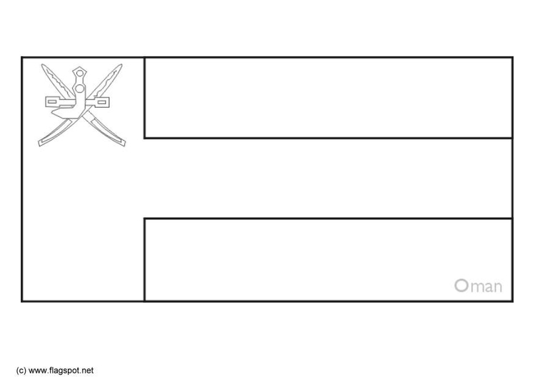 Coloring page flag Oman