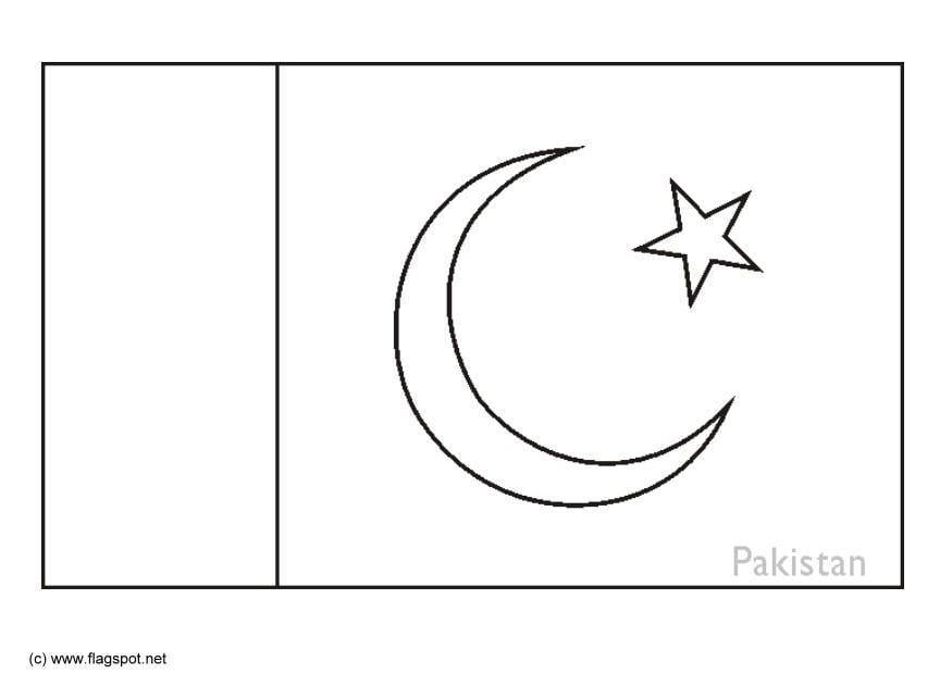 Coloring page flag Pakistan
