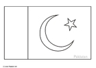 Coloring pages flag Pakistan