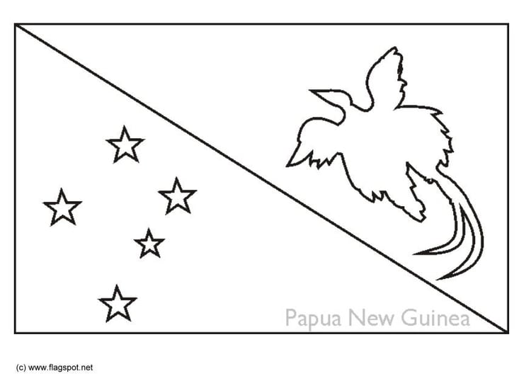 Coloring page flag Papua New Guinea