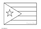 Coloring pages flag Puerto Rico